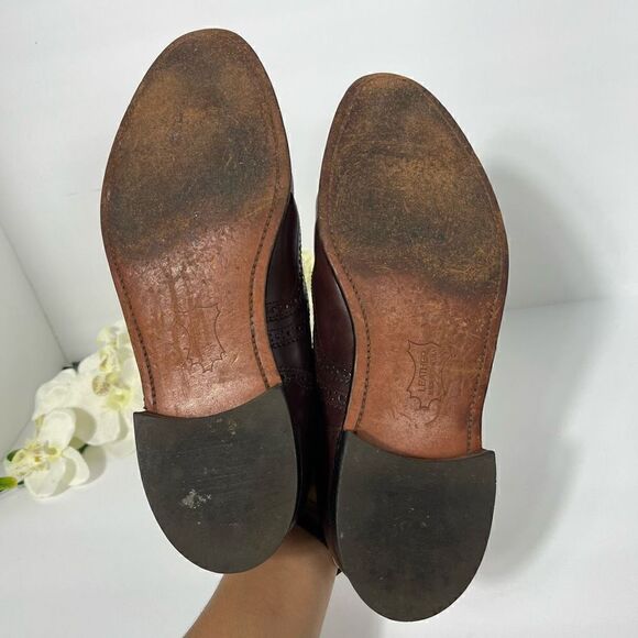 Hanover Mens Wingtip Dress Shoes size 11 Burgundy - Picture 16 of 16